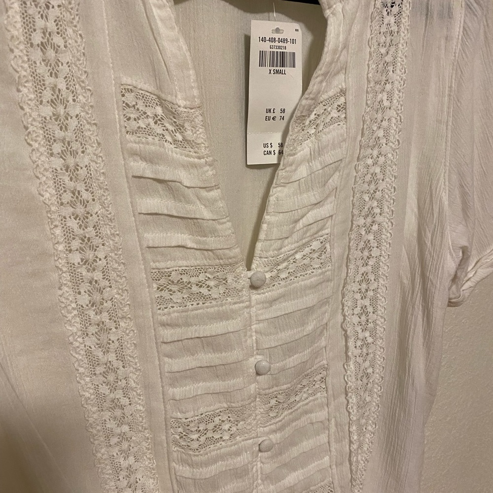NWT Abercrombie White Shirt with Lace Details